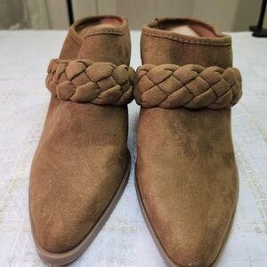 Universal Thread Braided Strap Suede Mule Heels - Brown